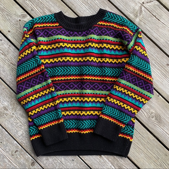 Vintage Sweaters - Vintage Multicolour Knit Sweater